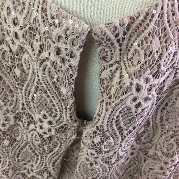 Blu Sage Sequin Gown Taupe 12 - Picture 7 of 16